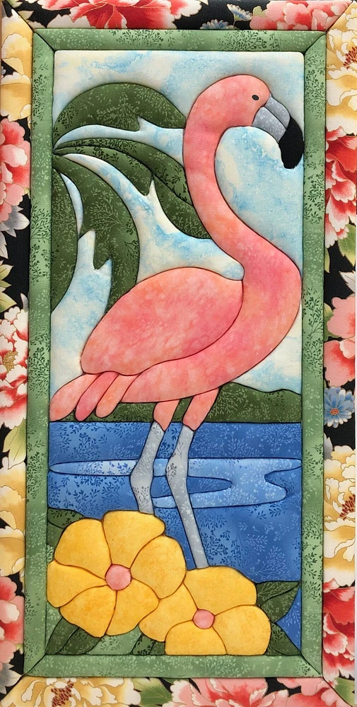 Quilt-Magic No Sew Wall Hanging Kit-Flamingo