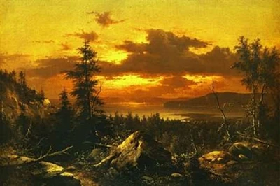 Sunset Glow Poster Print by Albert Bierstadt - Item # VARPDX133293