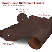 ELW Crazy Horse Leather 5-6 OZ (2-2.4mm) Full Grain Cowhide Handmade Leather for DIY, Crafts, Sheaths, Sewing, Workshop