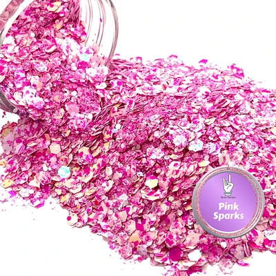 Pink Sparks Tie Dye Pixie for Poxy Chunky Glitter Mix