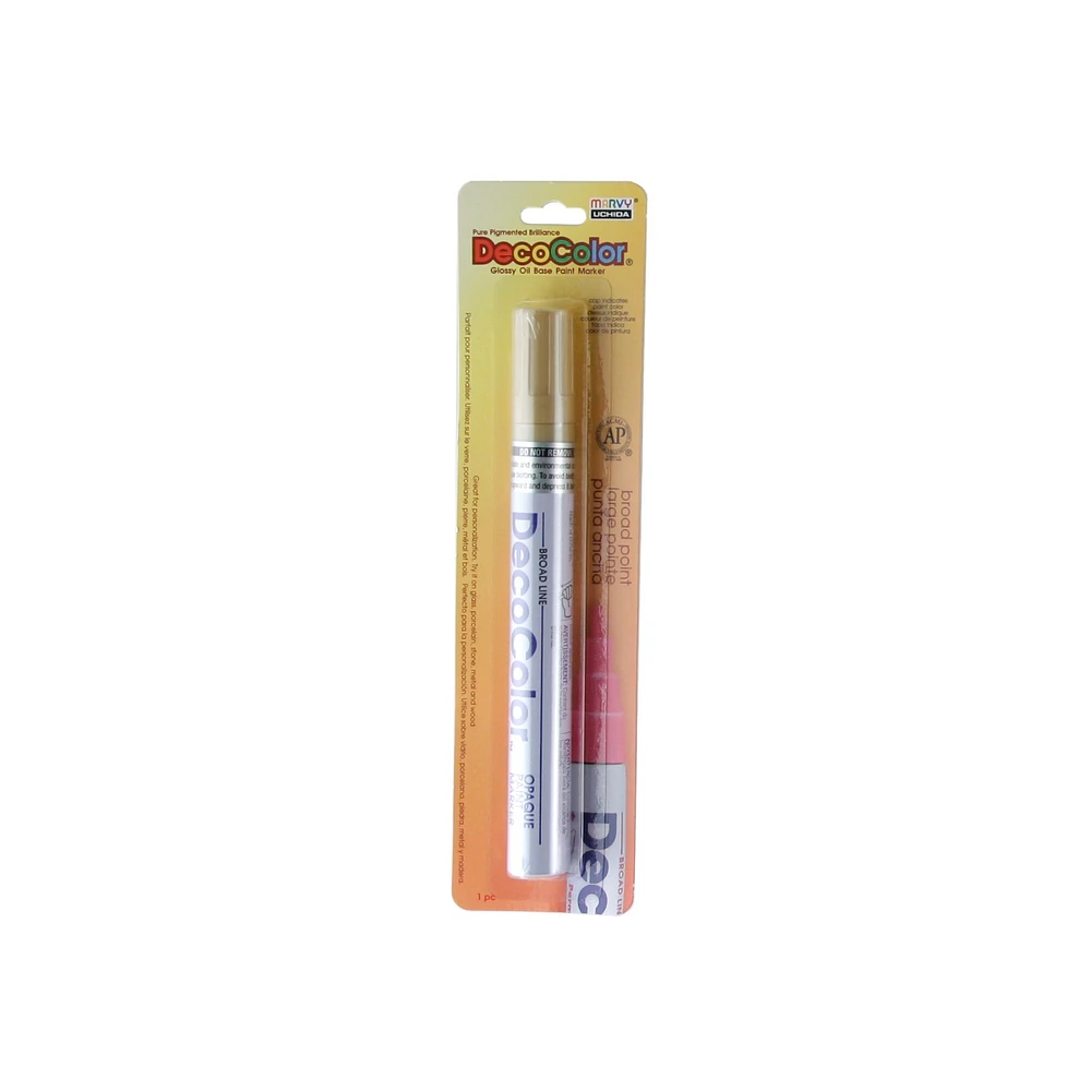 Uchida DecoColor Paint Marker, Broad, Carded Packaging, Gold