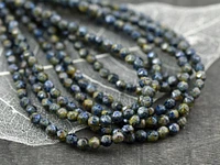 *50* 4mm Sapphire Picasso English Cut Round Beads