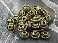 *25* 5x7mm Antique Bronze Bicone Spacer Beads