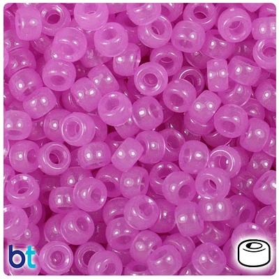 BeadTin Purple Glow 6.5mm Mini Barrel Plastic Pony Beads (1000pcs)