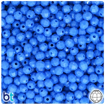 BeadTin Periwinkle Opaque 6mm Faceted Round Plastic Craft Beads (600pcs)