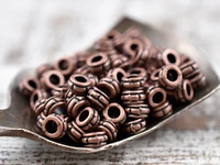 *500* 4x2mm Antique Copper Large Hole Rondelle Spacer Beads
