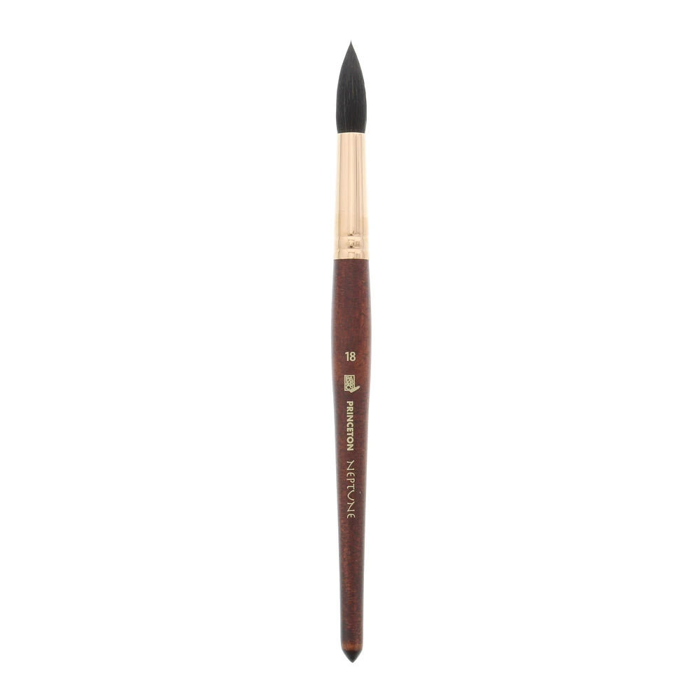 Princeton Brush Neptune Synthetic Squirrel Watercolor Brush, Round, 18