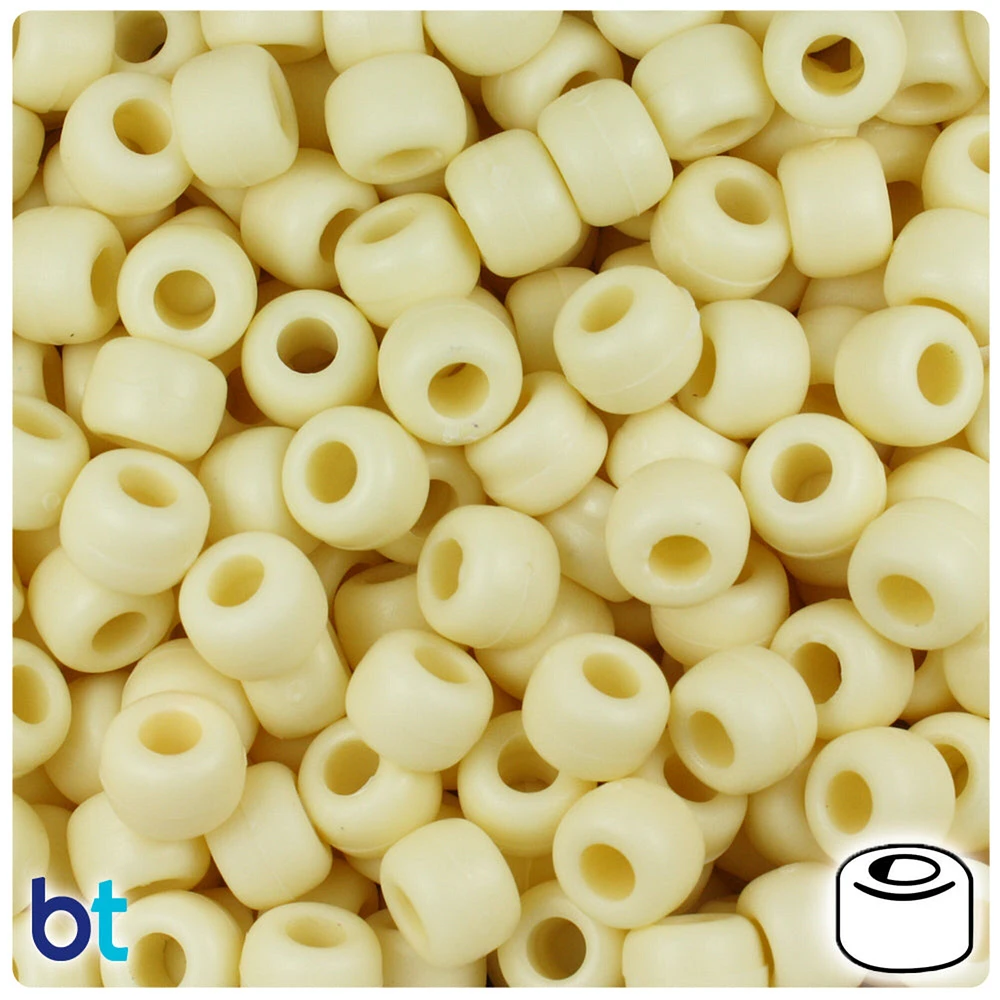 BeadTin Matte 9mm Barrel Plastic Pony Beads (500pcs