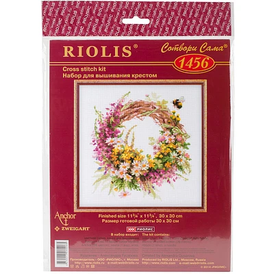 Riolis Counted Cross Stitch Kit 11.75"X11.75"-Wreath With Fireweed (14 Count)
