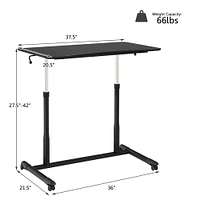 Goplus Height Adjustable Computer Desk Sit to Stand Rolling Notebook Table Black