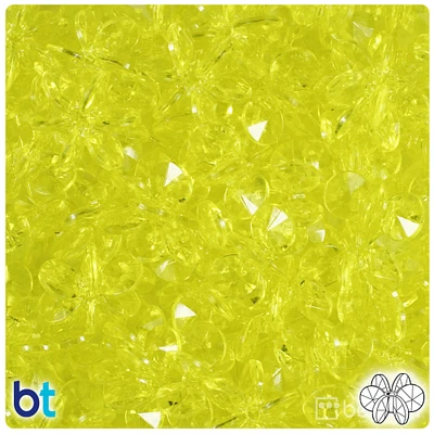 BeadTin Yellow Transparent 18mm SunBurst Plastic Craft Beads (135pcs)