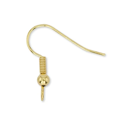 Beadalon Ear Wires, Ball & Spring, Gold-Plated, 16/Pkg.