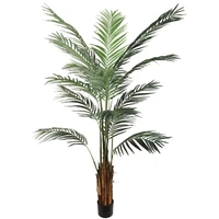 Artificial Areca Palm Tree in Black Pot with 15 Lifelike Silk Fronds | 6-Foot | Indoor Use | Tropical Trees | Home & Office Decor