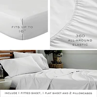 American Home Collection Ultra Soft 4 Piece Microfiber Bedding Sheets and Pillowcase Set Lightweight and Wrinkle Free