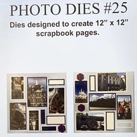 Photo Dies Kit 25 - Nested Rectangle Double Blade Dies cuts photo and card stock frame all at the same time.