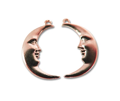 Crescent Moon Face Charms (M653) (4x)