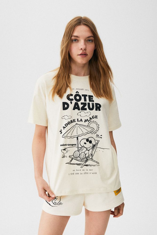 Short sleeve T-shirt with a Snoopy print