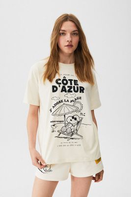 Short sleeve T-shirt with a Snoopy print
