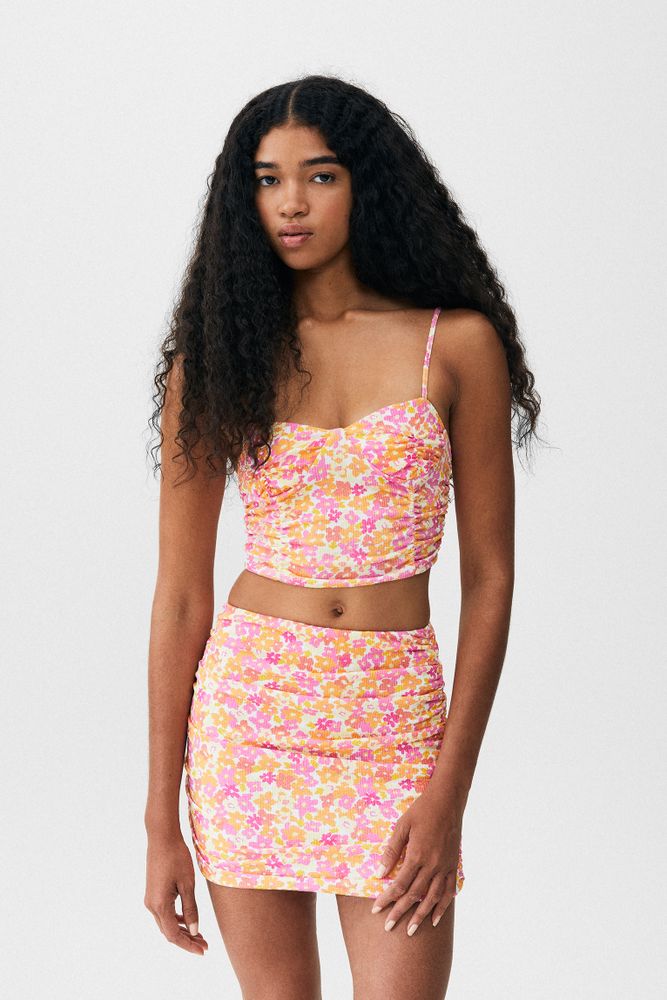 Crop top fleurs