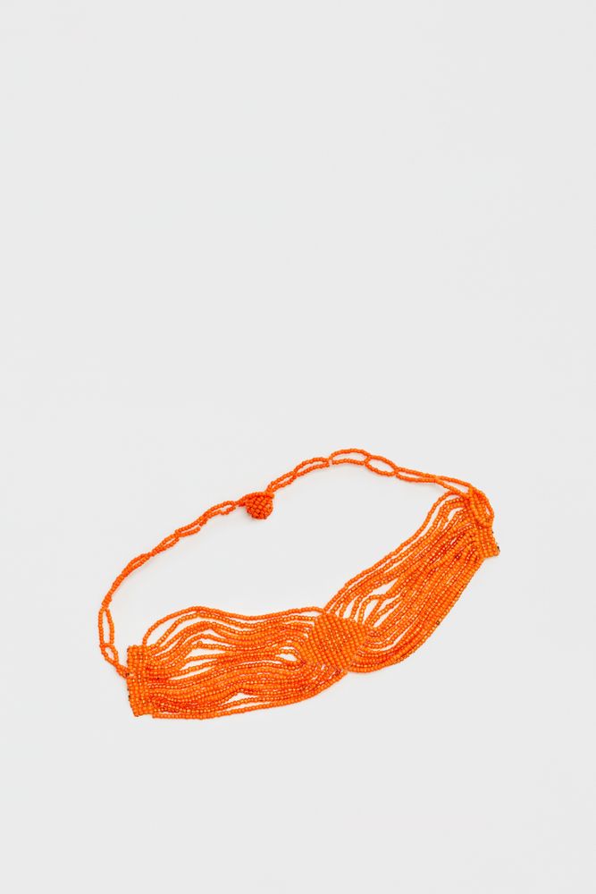 Choker perles fantaisie orange