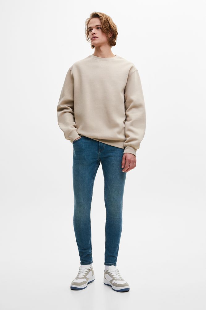 Jean super skinny bleu vert