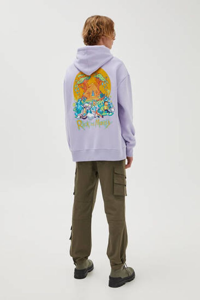 Pull u0026 Bear Mauve Rick and Morty hoodie | Les Terrasses du Port