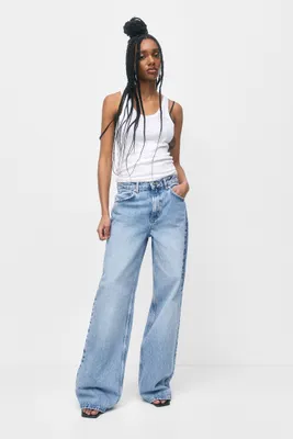 Jean large taille haute