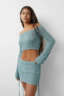 Minijupe en crochet avec liens