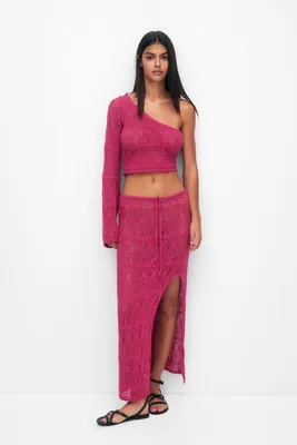 Jupe midi crochet