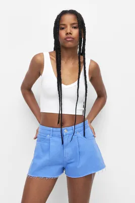 Short à pinces taille haute
