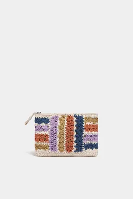Mini-trousse de toilette crochet rayures