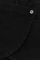 Minijupe portefeuille en jean noir