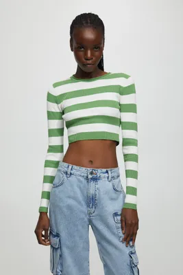 Pull cropped rayures