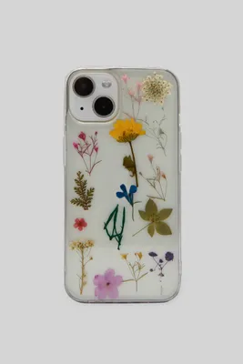 Coque iPhone transparente fleurs séchées