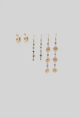 Lot 3 paires de boucles d’oreilles soleils