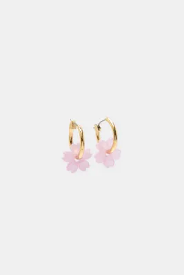 Boucles d’oreilles anneaux fleurs