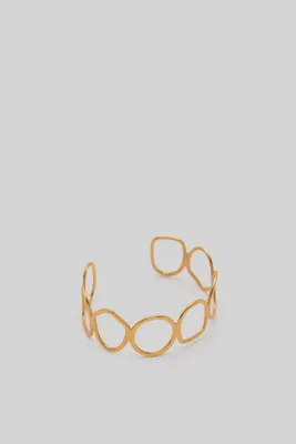 Bracelet manchette géométrique plaqué or