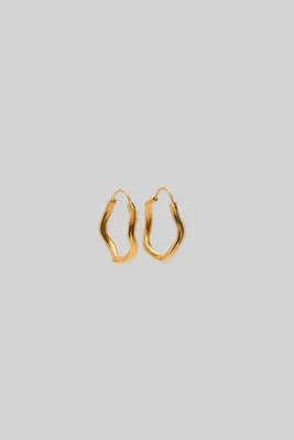Boucles d’oreilles anneaux texturées plaqué or