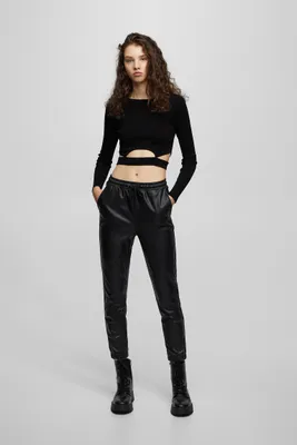 Pantalon jogger similicuir