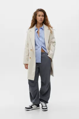 Manteau mélange de laine oversize