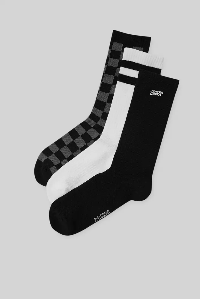 Lot chaussettes hautes carreaux