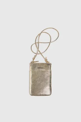 Pochette téléphone dorée