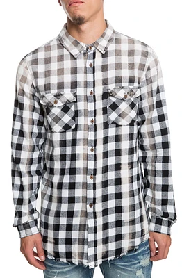 THE FAIRFAX FLANNEL SHIRT IN WHIT AND BLACK WHITE & BLACK