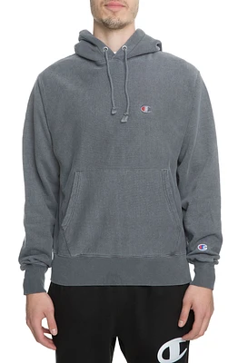 "THE PIGMENT DYE REVERSE WEAVE ""C"" LOGO PATCH HOODIE IN DARK SCREEN"