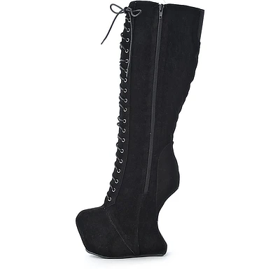 WOMEN'S GODDESS-08 KNEE HIGH LACE-UP BOOT