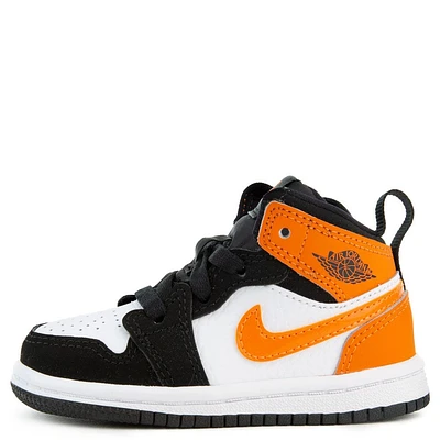 (TD) AIR JORDAN 1 MID BLACK/STARFISH-STARFISH-WHITE