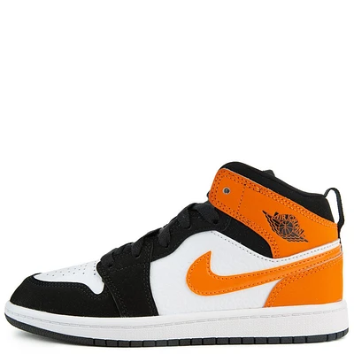 (PS) AIR JORDAN 1 MID BLACK/STARFISH-STARFISH-WHITE
