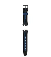 CHRONO PLASTIC BLACK-BLUE SILICONE STRAP