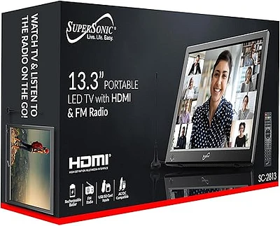 SUPERSONIC PORTABLE LED TV WITH HDMI & FM RADIO