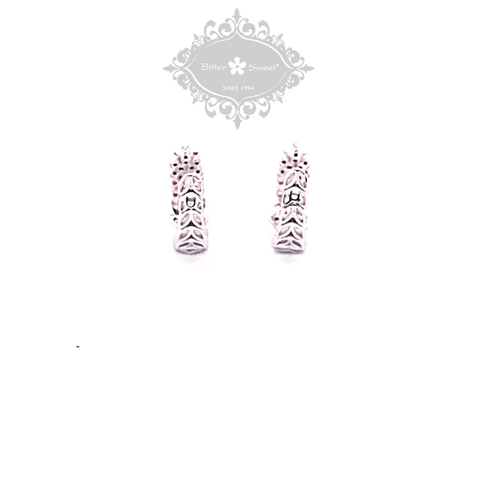 Sterling Silver Cubic Zirconia Huggie Earrings 143291